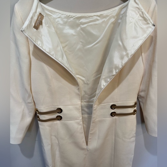 MICHAEL KORS COLLECTION Stretch wool sheath dress Cream Sz 12 - Picture 7 of 10
